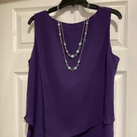 Charming Charlie Mint Sea Foam Silver Plate Pre Layered Chain Necklace Set - Picture 2 of 8